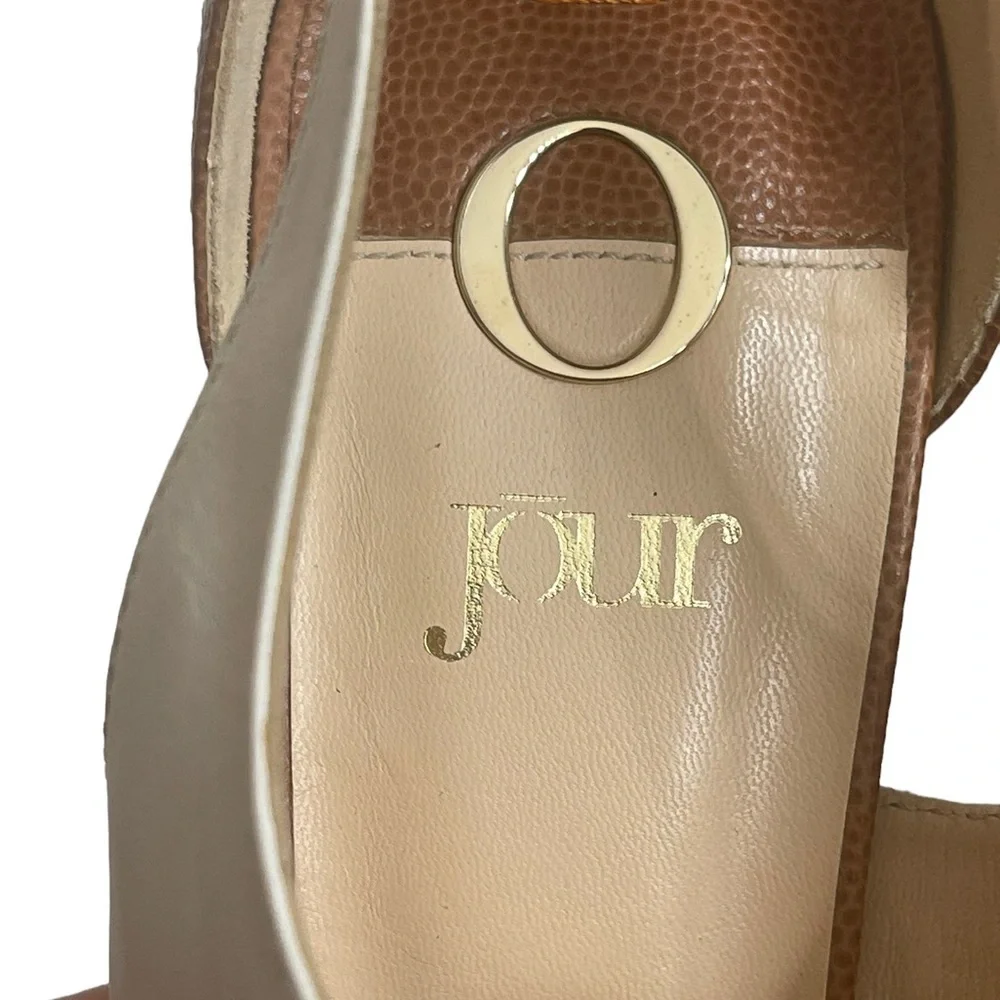 Jour leather lace up beige/tan heels‎ size 37(7)